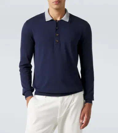 ELEVENTY Cotton and cashmere polo sweater | Thumbnail 3