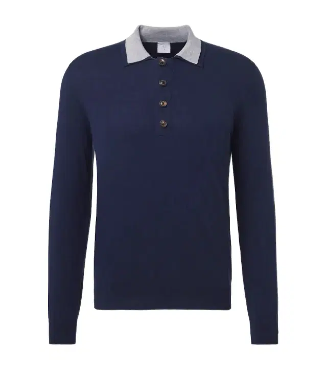 ELEVENTY Cotton and cashmere polo sweater