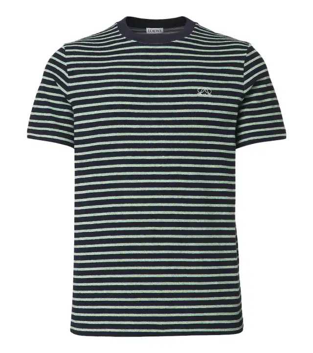 Loewe Striped cotton-blend terry T-shirt