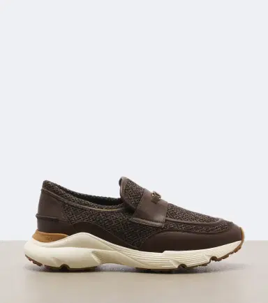 Tod's Leather-trimmed knitted slip-on shoes | Thumbnail 2