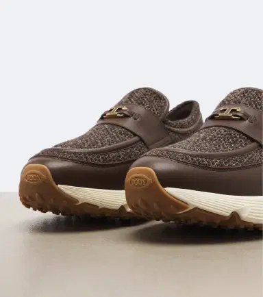 Tod's Leather-trimmed knitted slip-on shoes | Thumbnail 3