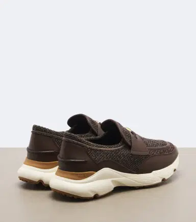 Tod's Leather-trimmed knitted slip-on shoes | Thumbnail 4