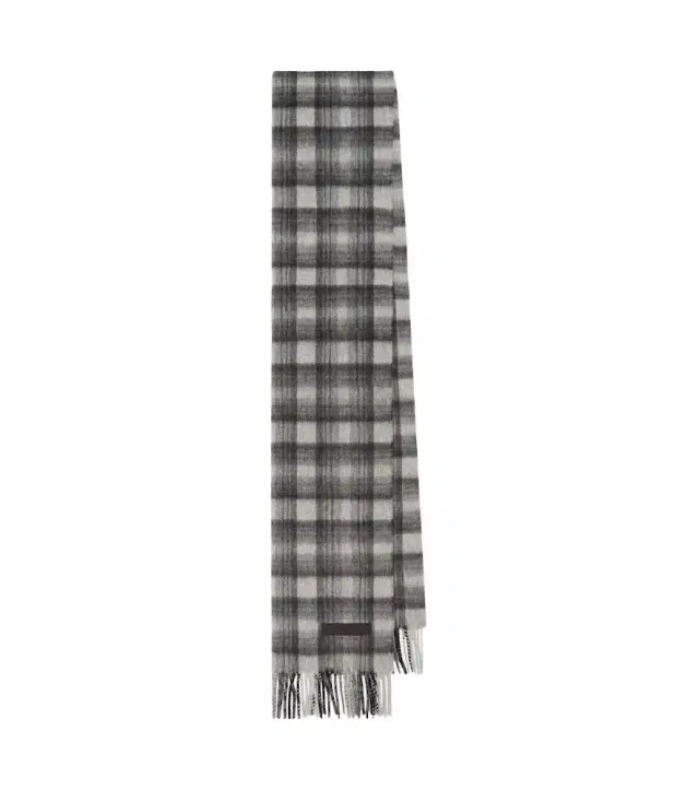 Zegna Checked fringed cashmere scarf
