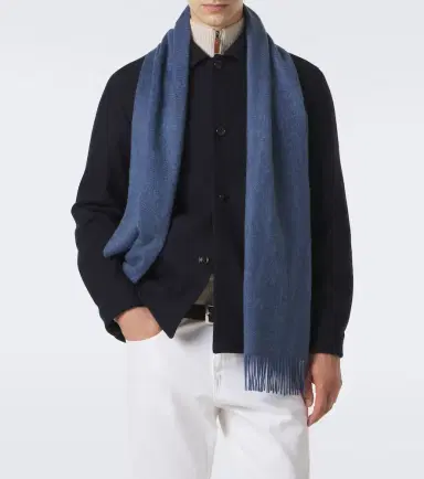 Zegna Fringed cashmere scarf | Thumbnail 4