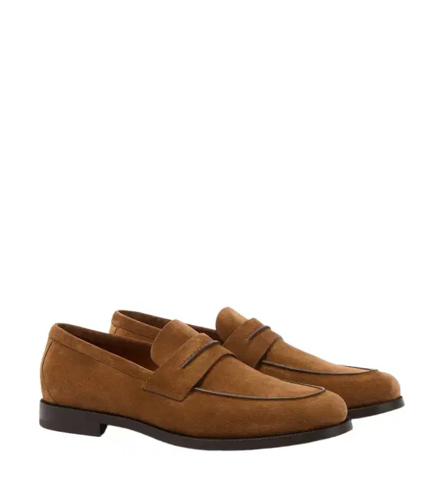 Zegna Suede penny loafers