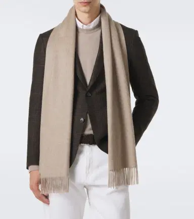 Zegna Fringed cashmere scarf | Thumbnail 4