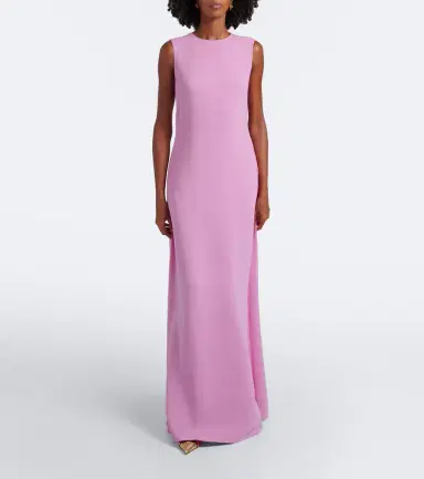 Oscar de la Renta Caped floral silk-blend georgette gown | Thumbnail 3