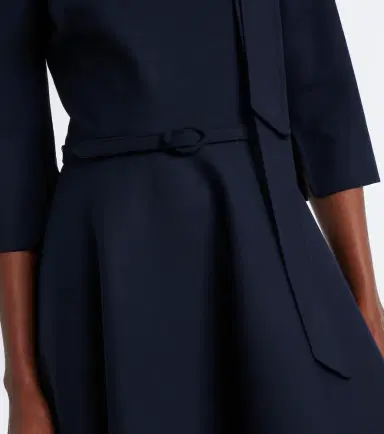 Oscar de la Renta Belted tie-neck wool-blend midi dress | Thumbnail 3