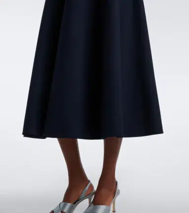 Oscar de la Renta Belted tie-neck wool-blend midi dress | Thumbnail 4