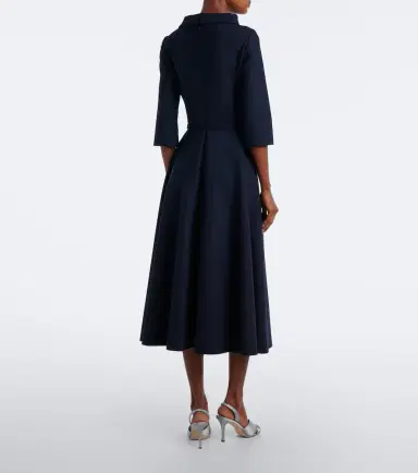Oscar de la Renta Belted tie-neck wool-blend midi dress | Thumbnail 5