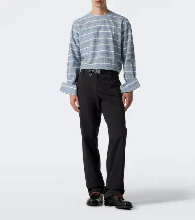Prada Striped cotton twill shirt | Thumbnail 4