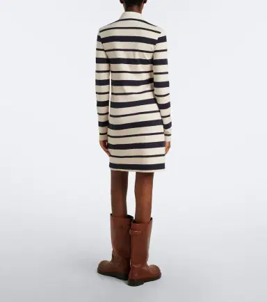 Acne Studios Striped cotton-blend jersey polo dress | Thumbnail 5