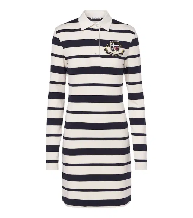 Acne Studios Striped cotton-blend jersey polo dress