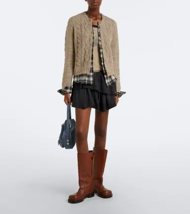Acne Studios Layered alpaca, yak and wool-blend cardigan | Thumbnail 5 Acne Studios Layered alpaca, yak and wool-blend cardigan | Thumbnail 5