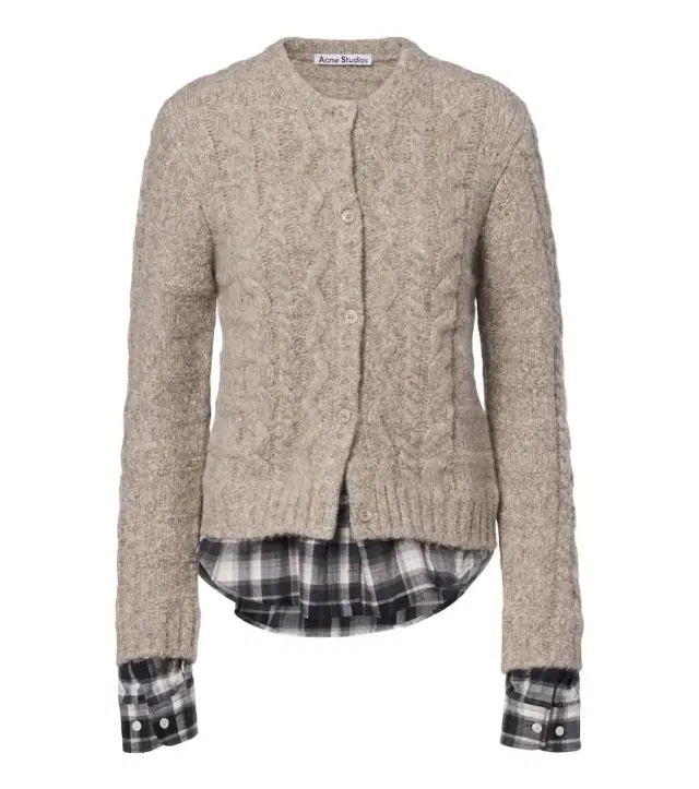 Acne Studios Layered alpaca, yak and wool-blend cardigan