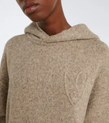 Acne Studios Layered alpaca, yak and wool-blend hoodie | Thumbnail 5