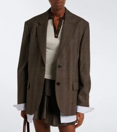 Acne Studios Checked wool-blend blazer | Thumbnail 3