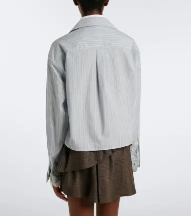 Acne Studios Striped cropped cotton poplin shirt | Thumbnail 3