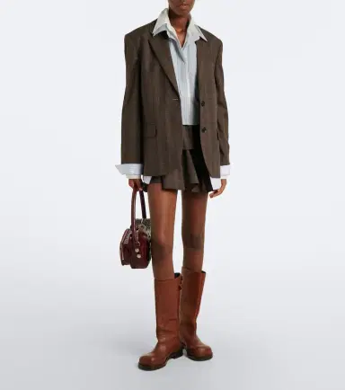 Acne Studios Striped cropped cotton poplin shirt | Thumbnail 5