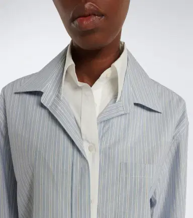 Acne Studios Striped cropped cotton poplin shirt | Thumbnail 6