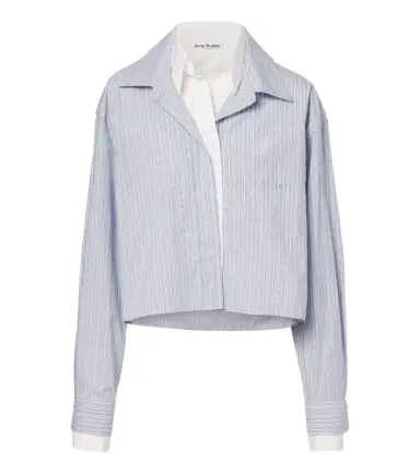 Acne Studios Striped cropped cotton poplin shirt | Thumbnail 1