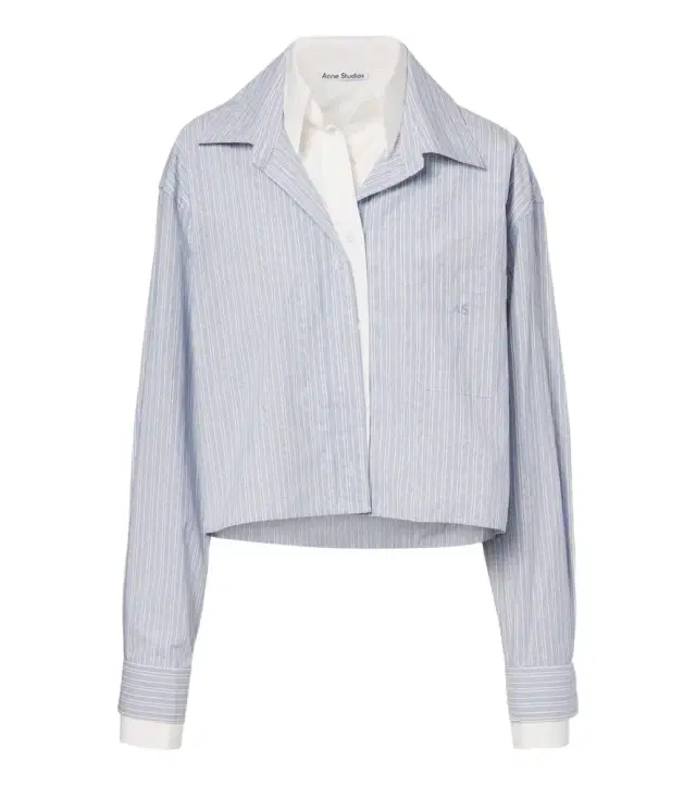 Acne Studios Striped cropped cotton poplin shirt