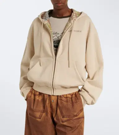 Acne Studios Cotton jersey zip-up hoodie | Thumbnail 3