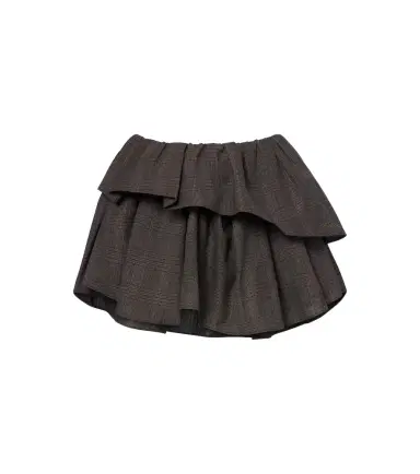 Acne Studios Ruffled checked wool-blend miniskirt | Thumbnail 1