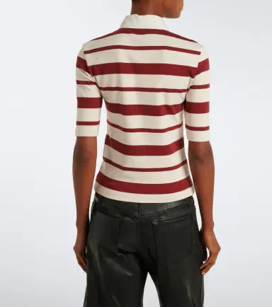 Acne Studios Striped cotton-blend jersey polo shirt | Thumbnail 3 Acne Studios Striped cotton-blend jersey polo shirt | Thumbnail 3