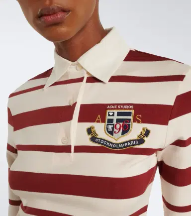 Acne Studios Striped cotton-blend jersey polo shirt | Thumbnail 4 Acne Studios Striped cotton-blend jersey polo shirt | Thumbnail 4