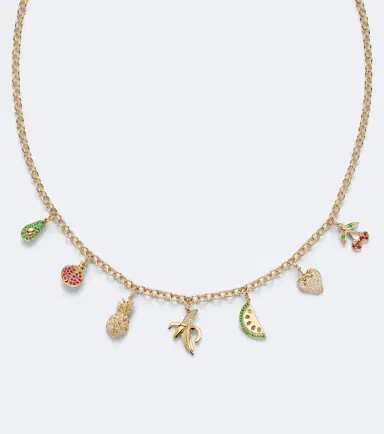 Sydney Evan 14kt gold charm necklace with gemstones | Thumbnail 3