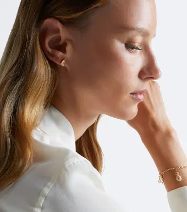 Sydney Evan Orange 14kt gold earrings with sapphires | Thumbnail 3