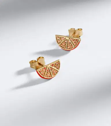 Sydney Evan Orange 14kt gold earrings with sapphires | Thumbnail 5