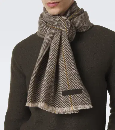 Zegna Herringbone cashmere scarf | Thumbnail 2