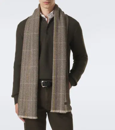 Zegna Herringbone cashmere scarf | Thumbnail 4