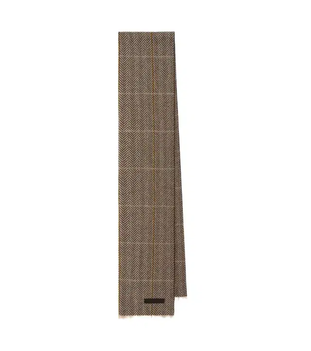 Zegna Herringbone cashmere scarf