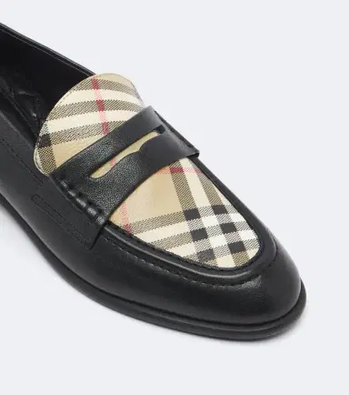 Burberry Check leather penny loafers | Thumbnail 3