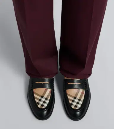 Burberry Check leather penny loafers | Thumbnail 6