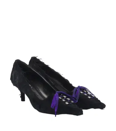 Prada Feather-trimmed satin pumps | Thumbnail 1