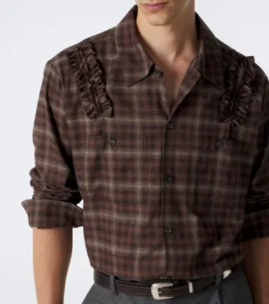 Simone Rocha Ruffled checked cotton flannel shirt | Thumbnail 6 Simone Rocha Ruffled checked cotton flannel shirt | Thumbnail 6