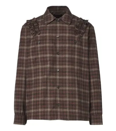 Simone Rocha Ruffled checked cotton flannel shirt | Thumbnail 1 Simone Rocha Ruffled checked cotton flannel shirt | Thumbnail 1