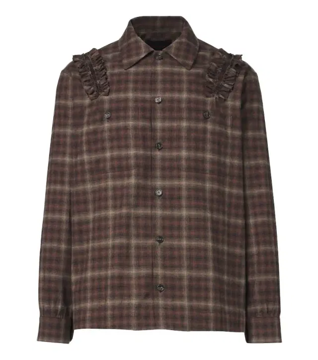 Simone Rocha Ruffled checked cotton flannel shirt
