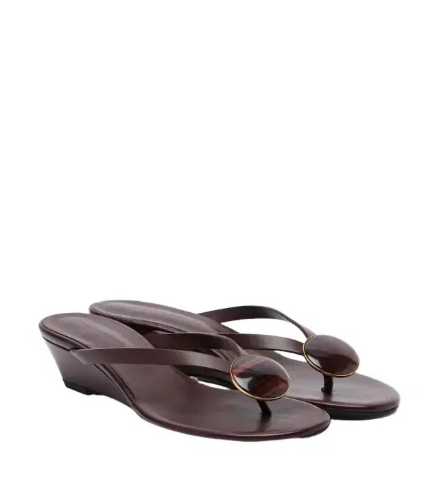 Christopher Esber Aura Quartz leather wedge thong sandals