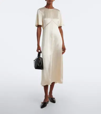 Joseph Aura silk satin midi dress | Thumbnail 3