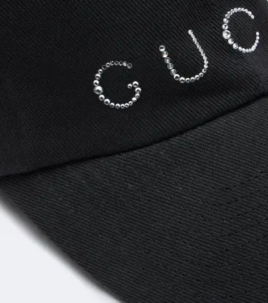 Gucci Embellished logo cotton-blend baseball cap | Thumbnail 3