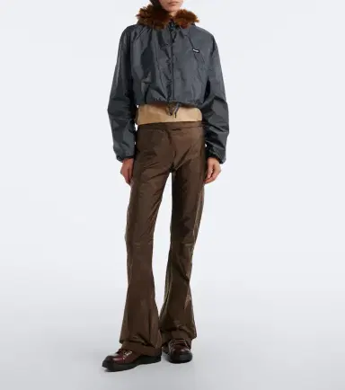 Miu Miu Shearling-trimmed technical jacket | Thumbnail 5