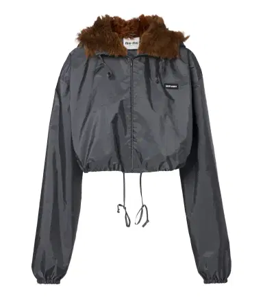 Miu Miu Shearling-trimmed technical jacket | Thumbnail 1