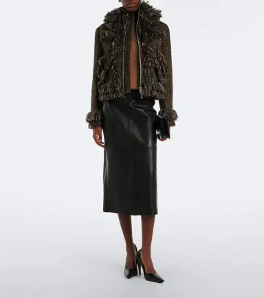 Nour Hammour Alana leather pencil skirt | Thumbnail 2