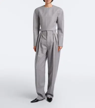 Bottega Veneta Pleated wool wide-leg pants | Thumbnail 3
