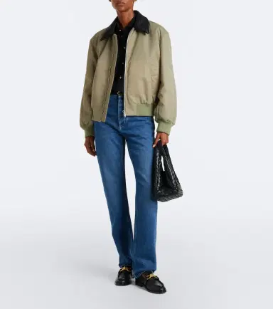 Bottega Veneta Intrecciato leather-trimmed slim jeans | Thumbnail 4